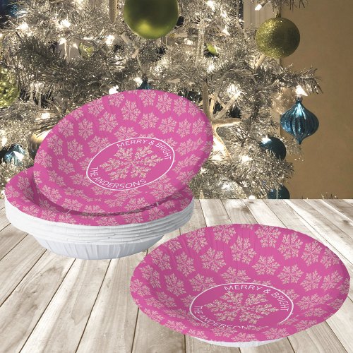 Snowflake Berry Bling Cute Christmas Party Paper Bowls