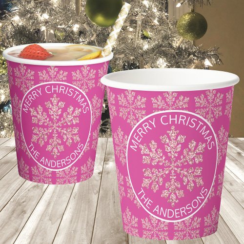 Snowflake Berry Bling Cute Festive Christmas Paper Cups