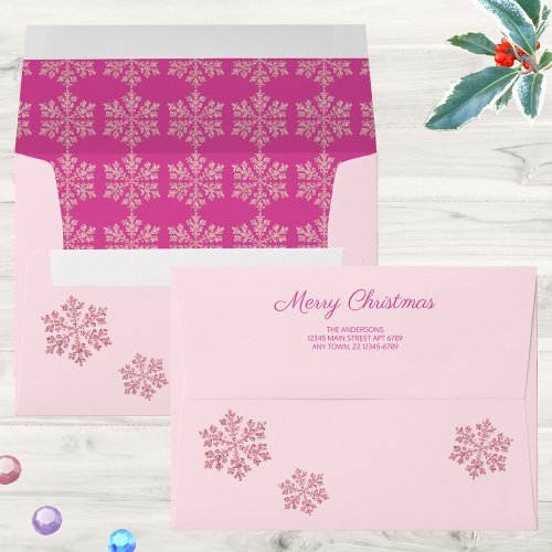 Snowflake Berry Bling Rustic Sparkle Christmas Envelope