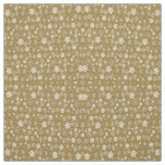 Snowflake Blizzard With Golden Background Fabric