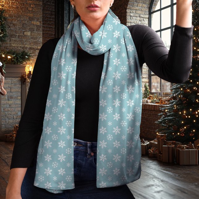 Snowflake Blue and White Christmas Scarf (Creator Uploaded)