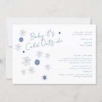 Snowflake Blue Baby It's Cold Outside Shower Invitation