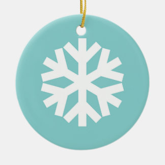 Snowflake blue ceramic ornament