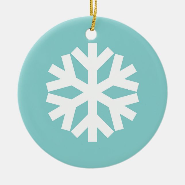 Snowflake blue ceramic ornament (Front)