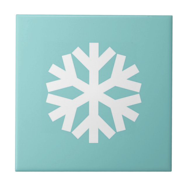 Snowflake blue ceramic tile (Front)