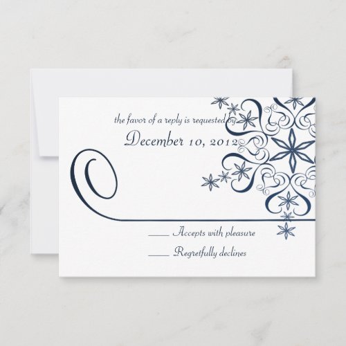 Snowflake Blue Elegance Response Card