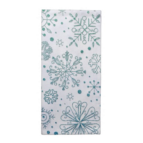 Snowflake Blue Glitter Pattern Cloth Napkin
