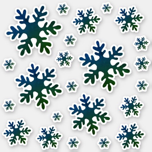 Snowflake Blue Green Snow Winter Christmas  Sticker