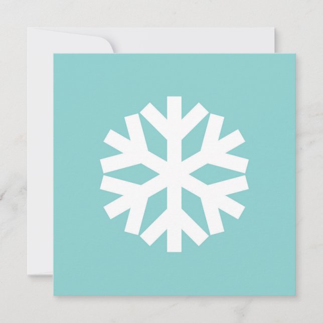 Snowflake blue holiday card (Front)
