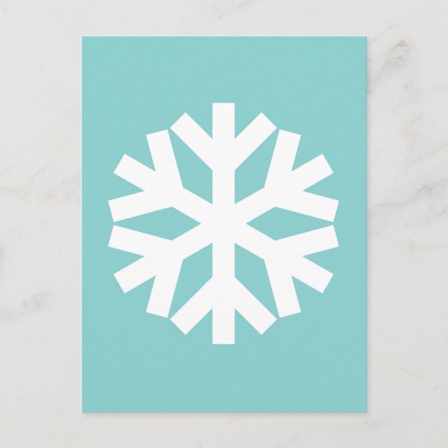 Snowflake blue holiday postcard (Front)