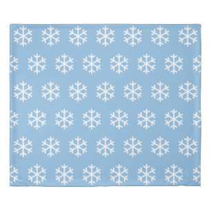 Snowflake Blue King Size Duvet Cover