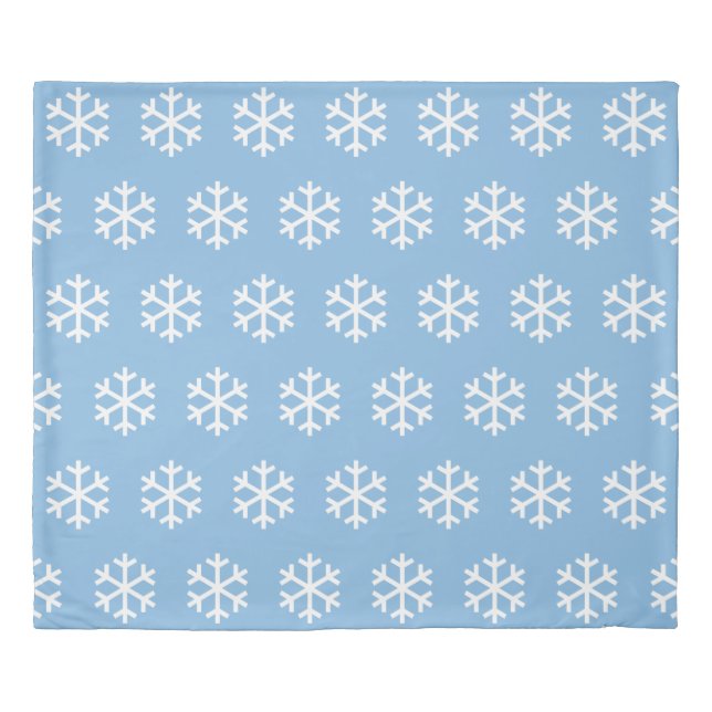 Snowflake Blue King Size Duvet Cover (Front)