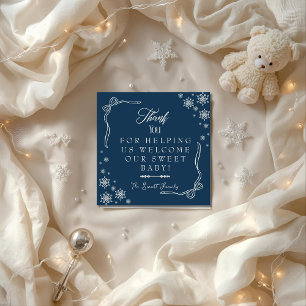Snowflake Blue  Labor & Delivery NICU Hospital   Thank You Card