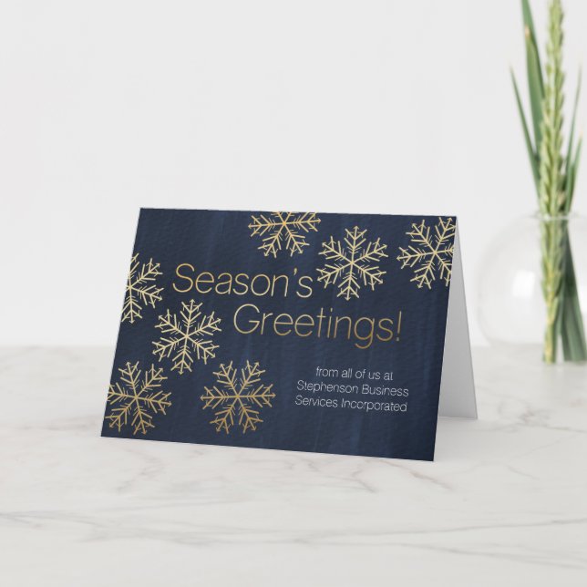 Snowflake Blue Season's Greeting Business Holiday (Front)