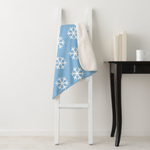 Snowflake Blue Sherpa Blanket