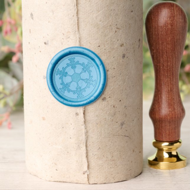 Snowflake blue wax seal stamp (Insitu (Parchment))