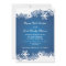 Snowflake blue white winter wedding invitation