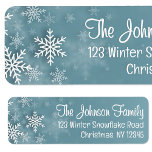 Snowflake Blue Winter Christmas Return Address Label