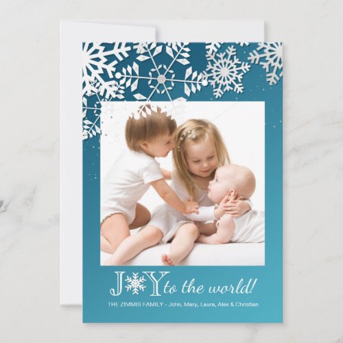 Snowflake Border Photo Invitation