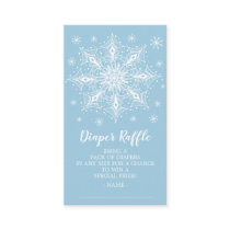 Snowflake Boys Baby Shower Diaper Raffle Ticket Enclosure Card