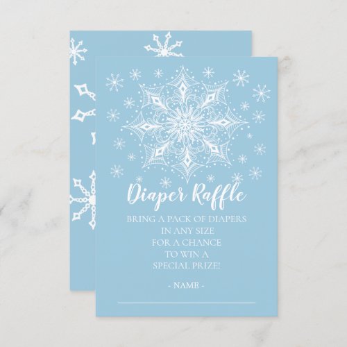 Snowflake Boys Baby Shower Diaper Raffle Ticket Invitation