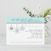 Snowflake Bridal Shower Ice Blue Invitation (Standing Front)