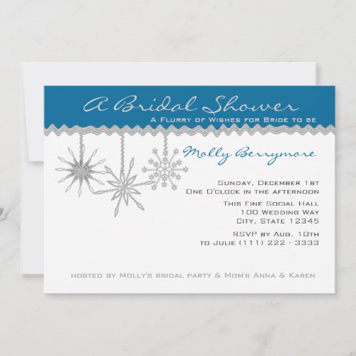 Snowflake Bridal Shower Announcement