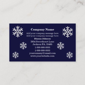 Snowflake Business Cards by HolidayFun at Zazzle