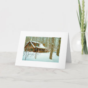Snowflake Cabin Card