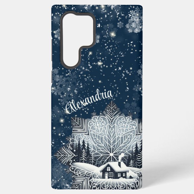 Snowflake Cabin Samsung Galaxy Case (Back)