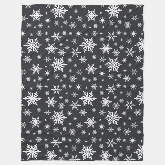 snowflake chalkboard art fleece blanket (Front)