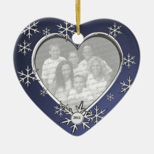 Snowflake Charm Frame Ceramic Ornament