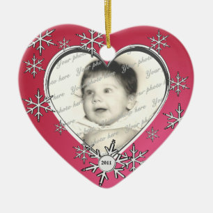 Snowflake Charm Frame Ceramic Ornament