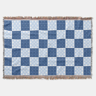 Snowflake Checkerboard Throw Blanket