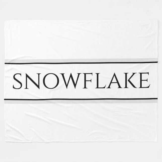 SNOWFLAKE Chic Modern Black White Gray Stripes  Fleece Blanket (Front (Horizontal))