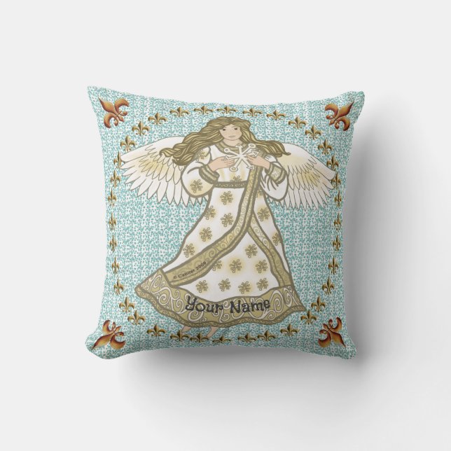 Snowflake Christian angel  Throw Pillow (Front)