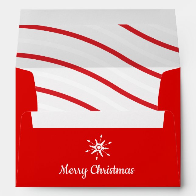 Snowflake Christmas Candy Cane Pattern Envelope (Back (Bottom))