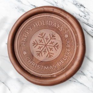 Snowflake Christmas Delivery Happy Holidays Wax Seal Stamp