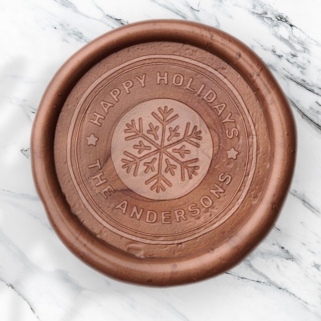 Snowflake Christmas Delivery Happy Holidays Wax Seal Stamp (Creator Uploaded)