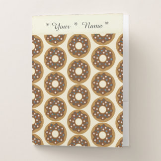 Snowflake Christmas Donuts Blue Sprinkles Iced Pocket Folder