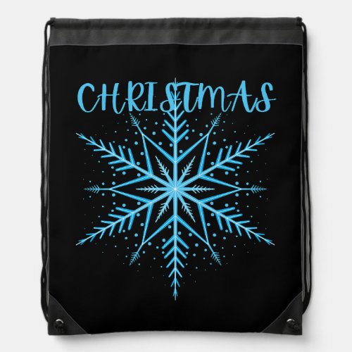 Snowflake Christmas  Drawstring Bag