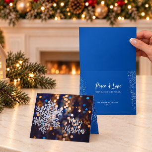 Snowflake Christmas Folded Holiday Card