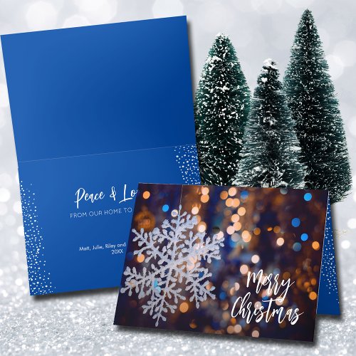 Snowflake Christmas Folded Holiday Card