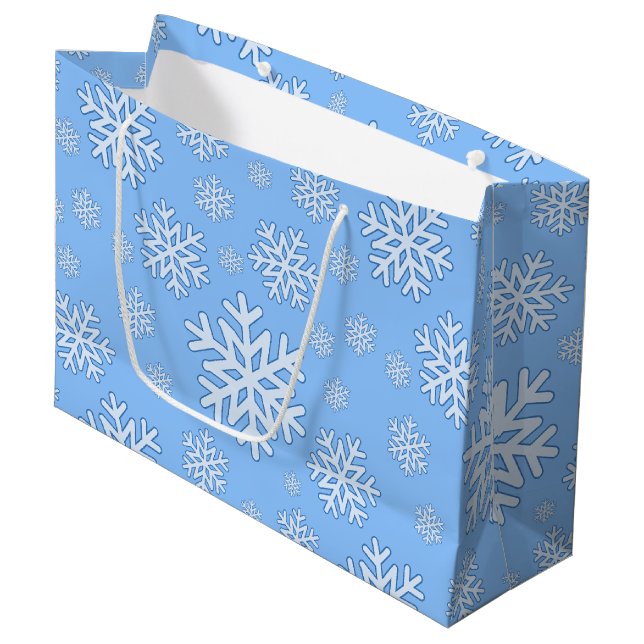 Snowflake Christmas gift bag (Front Angled)