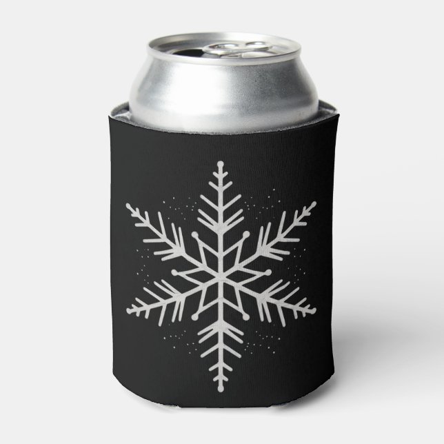Snowflake Christmas Holiday Party Winter Gift  Can Cooler (Can Front)