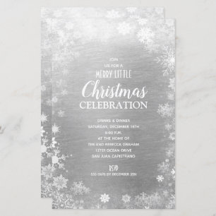 Snowflake Christmas Holiday Silver Budget Invites
