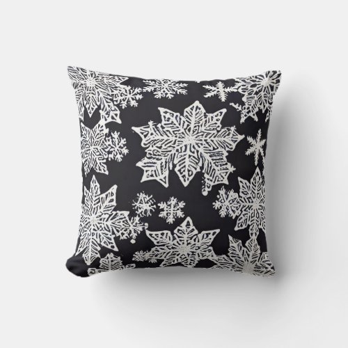Snowflake Christmas Holiday Throw Pillow