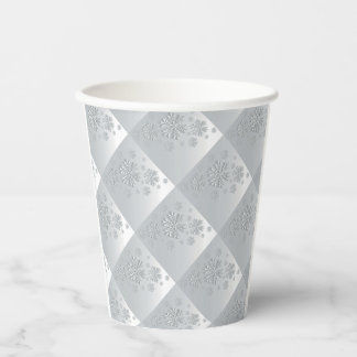 Snowflake Christmas in Gray and White*   Paper Cups