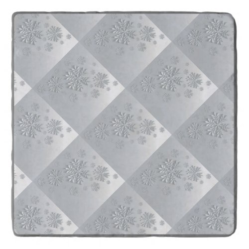  Snowflake Christmas in Gray and White   Trivet