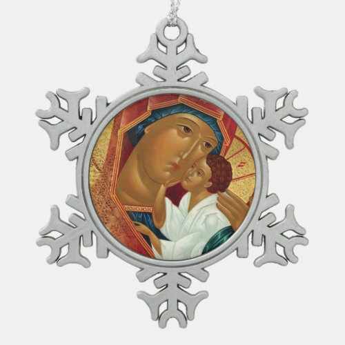 Snowflake Christmas Ornament with Orthodox Icon